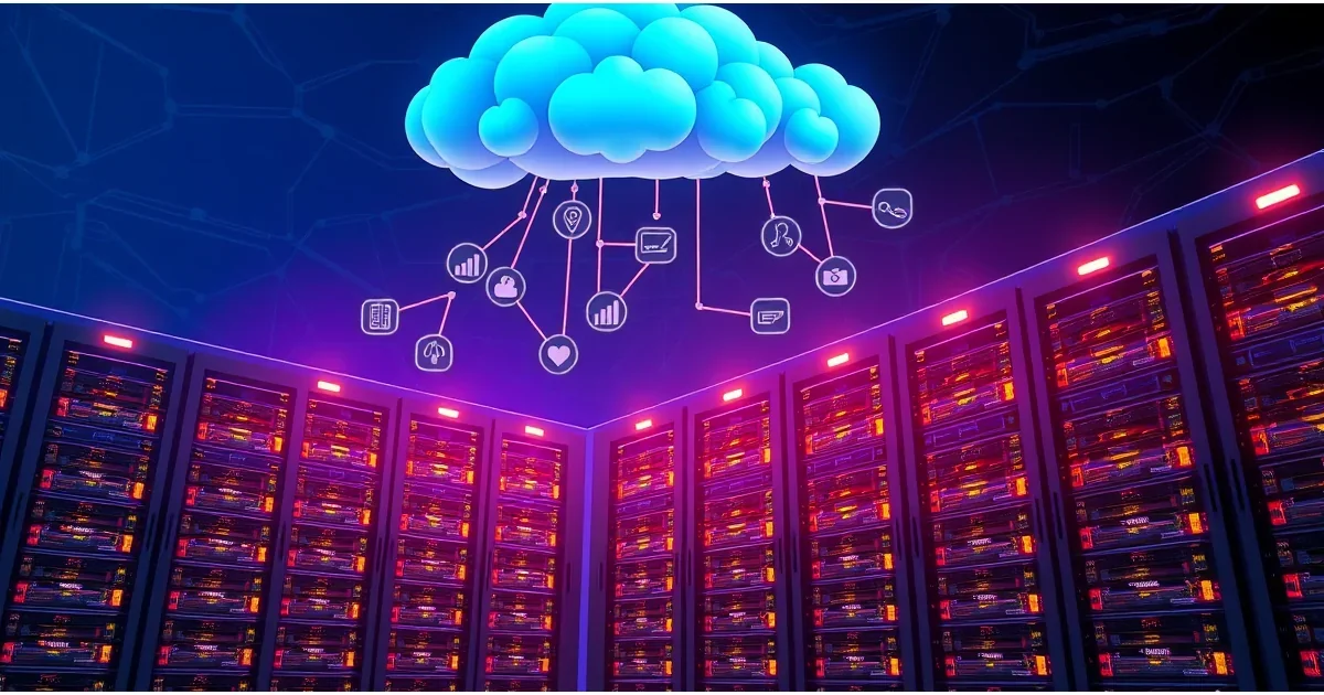 Cloud GPU server rack with multiple NVIDIA GPUs for running ComfyUI AI image generation in the cloud